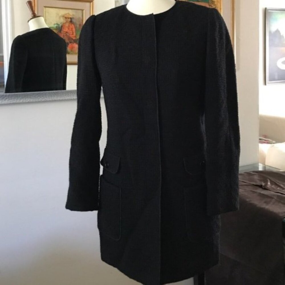 Vintage Dolce & Gabbana 100% wool textured fitted blazer peacoat car coat jacket